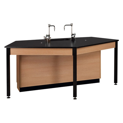 85"W Phenolic Top Four Student Table with Sink 84032 K36 24 85"W Phenolic Top Four Student Table with Sink 84032 K36 24