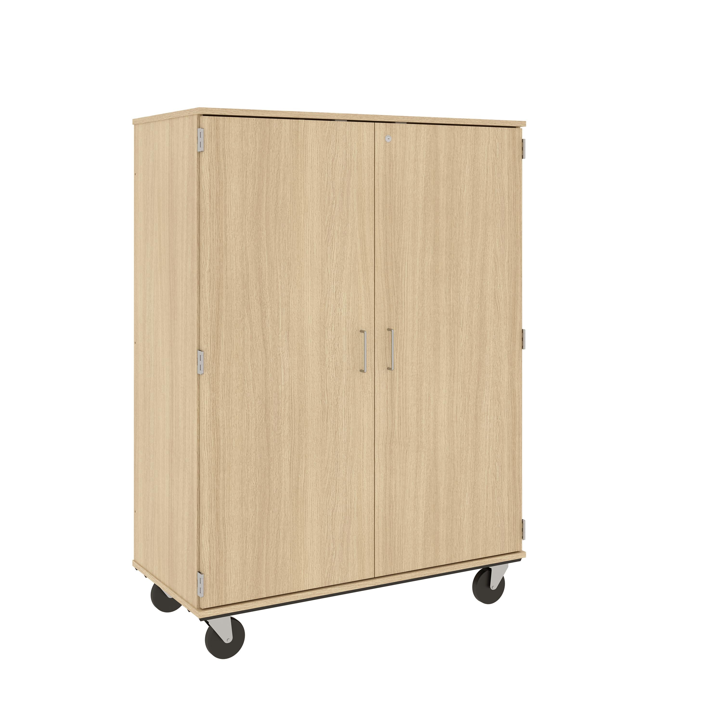67" Tall Assembled Mobile 4 Shelves Wardrobe/Shelf Storage with Lockable Doors - 80603 F67 - Steven's I.D.SYSTEMS® 67" Tall Assembled Mobile 4 Shelves Wardrobe/Shelf Storage with Lockable Doors - 80603 F67 - Steven's I.D.SYSTEMS®