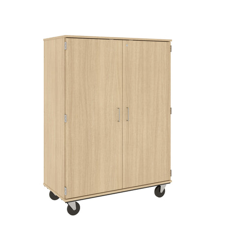 67" Tall Assembled Mobile 4 Shelves Wardrobe/Shelf Storage with Lockable Doors - 80603 F67 - Steven's I.D.SYSTEMS® 67" Tall Assembled Mobile 4 Shelves Wardrobe/Shelf Storage with Lockable Doors - 80603 F67 - Steven's I.D.SYSTEMS®