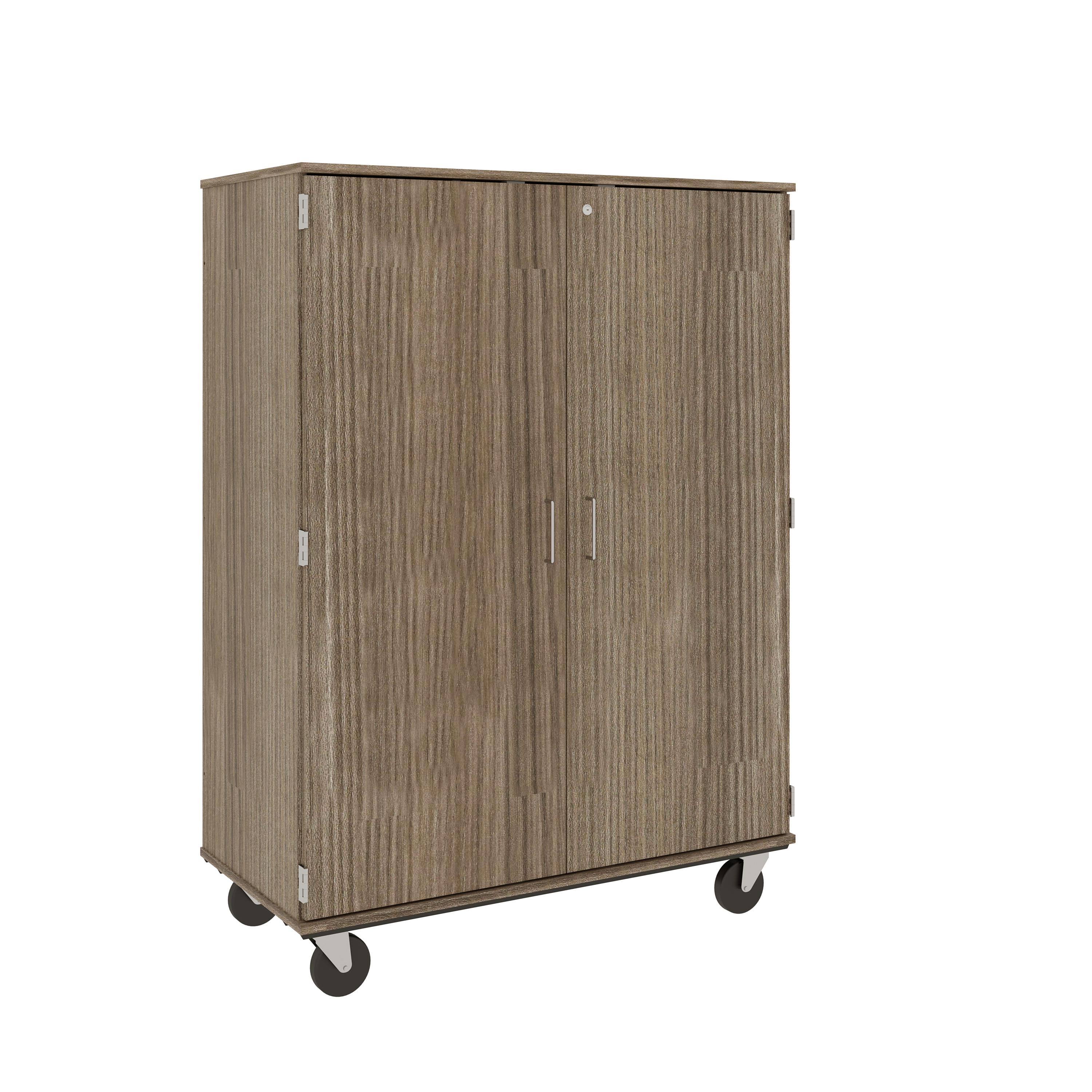 67" Tall Assembled Mobile 4 Shelves Wardrobe/Shelf Storage with Lockable Doors - 80603 F67 - Steven's I.D.SYSTEMS® 67" Tall Assembled Mobile 4 Shelves Wardrobe/Shelf Storage with Lockable Doors - 80603 F67 - Steven's I.D.SYSTEMS®
