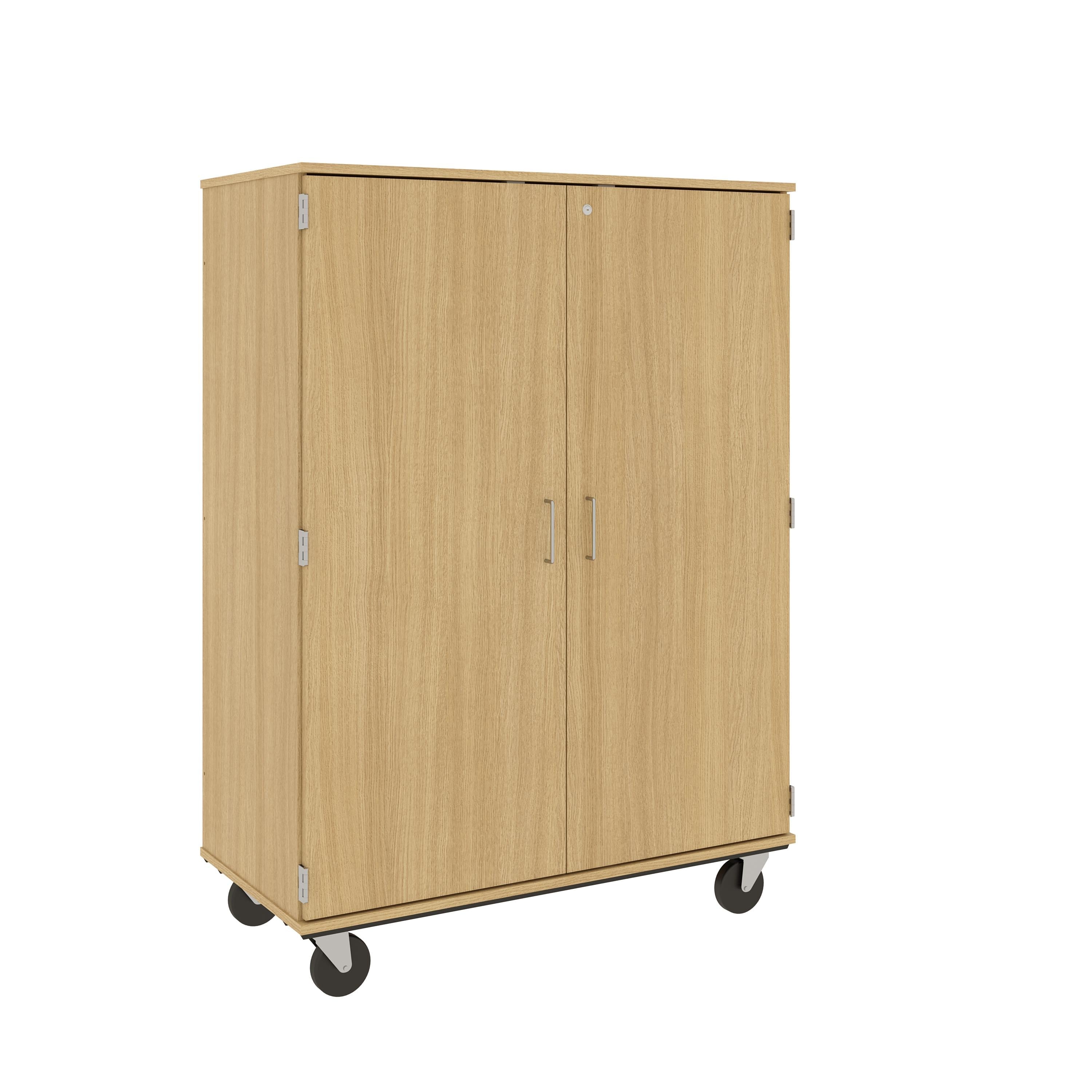 67" Tall Assembled Mobile 4 Shelves Wardrobe/Shelf Storage with Lockable Doors - 80603 F67 - Steven's I.D.SYSTEMS® 67" Tall Assembled Mobile 4 Shelves Wardrobe/Shelf Storage with Lockable Doors - 80603 F67 - Steven's I.D.SYSTEMS®