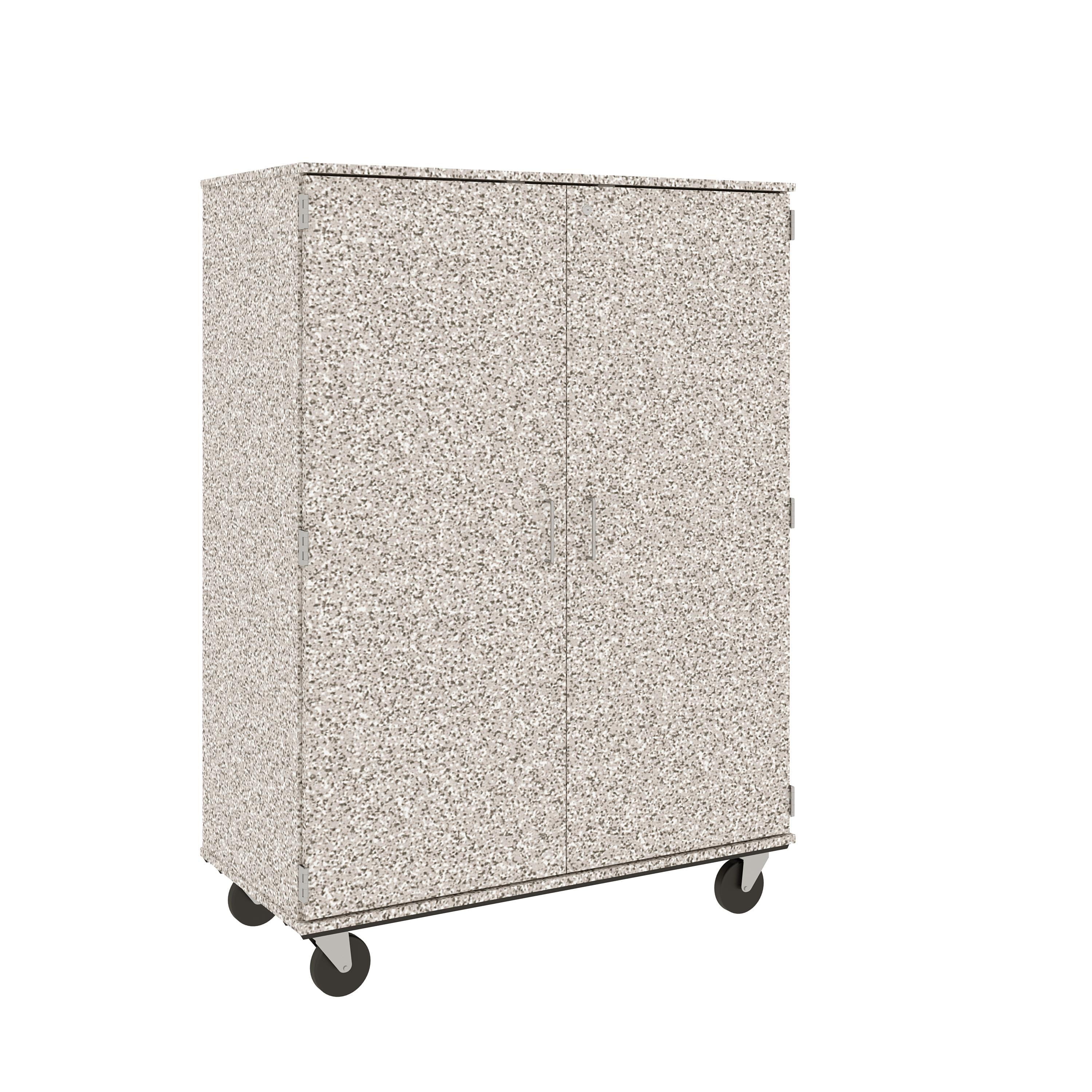 67" Tall Assembled Mobile 4 Shelves Wardrobe/Shelf Storage with Lockable Doors - 80603 F67 - Steven's I.D.SYSTEMS® 67" Tall Assembled Mobile 4 Shelves Wardrobe/Shelf Storage with Lockable Doors - 80603 F67 - Steven's I.D.SYSTEMS®