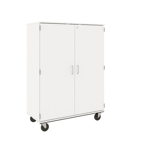 67" Tall Assembled Mobile 4 Shelves Wardrobe/Shelf Storage with Lockable Doors - 80603 F67 - Steven's I.D.SYSTEMS® 67" Tall Assembled Mobile 4 Shelves Wardrobe/Shelf Storage with Lockable Doors - 80603 F67 - Steven's I.D.SYSTEMS®