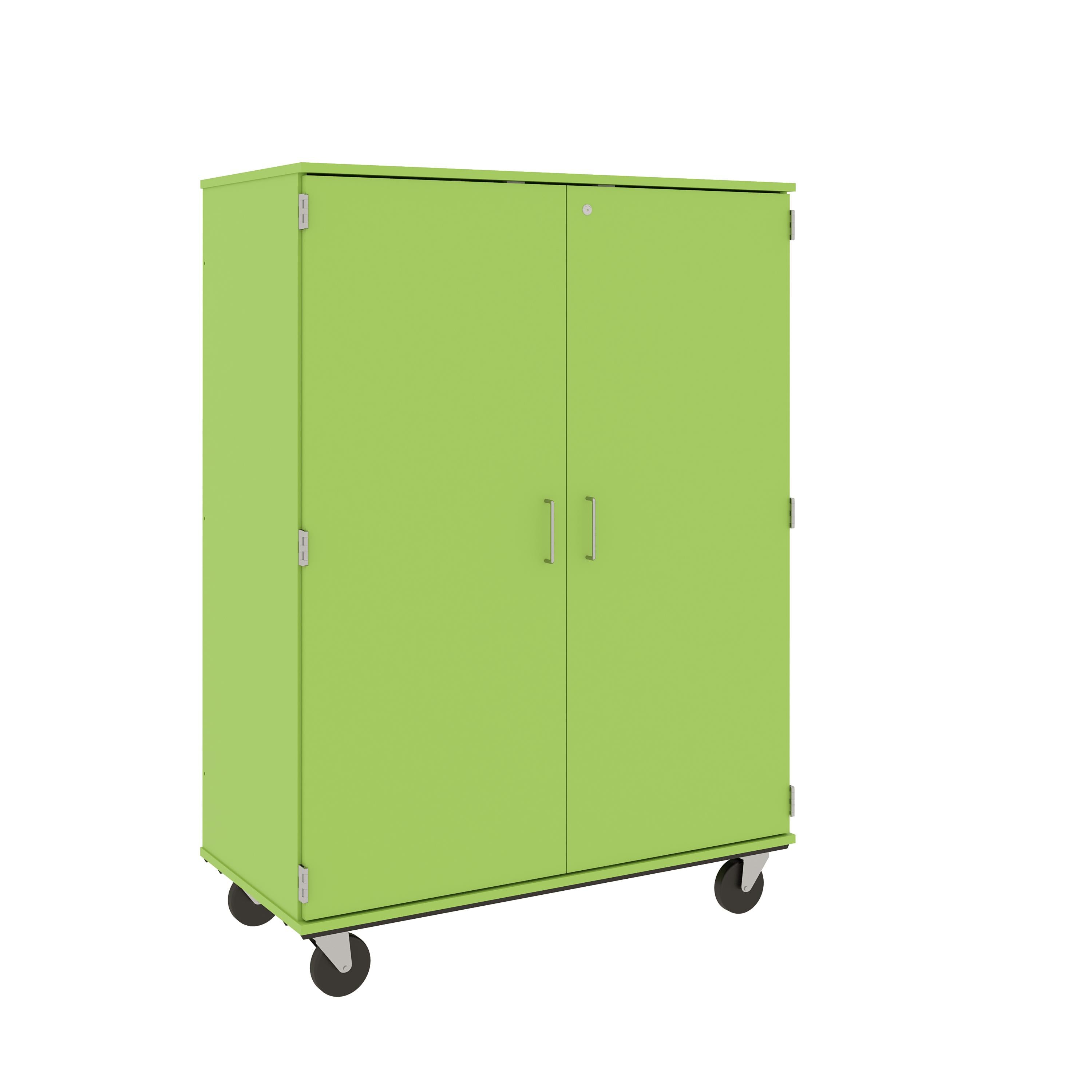 67" Tall Assembled Mobile 4 Shelves Wardrobe/Shelf Storage with Lockable Doors - 80603 F67 - Steven's I.D.SYSTEMS® 67" Tall Assembled Mobile 4 Shelves Wardrobe/Shelf Storage with Lockable Doors - 80603 F67 - Steven's I.D.SYSTEMS®