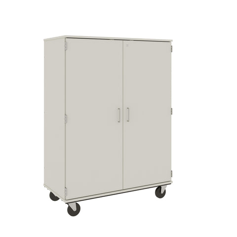 67" Tall Assembled Mobile 4 Shelves Wardrobe/Shelf Storage with Lockable Doors - 80603 F67 - Steven's I.D.SYSTEMS® 67" Tall Assembled Mobile 4 Shelves Wardrobe/Shelf Storage with Lockable Doors - 80603 F67 - Steven's I.D.SYSTEMS®
