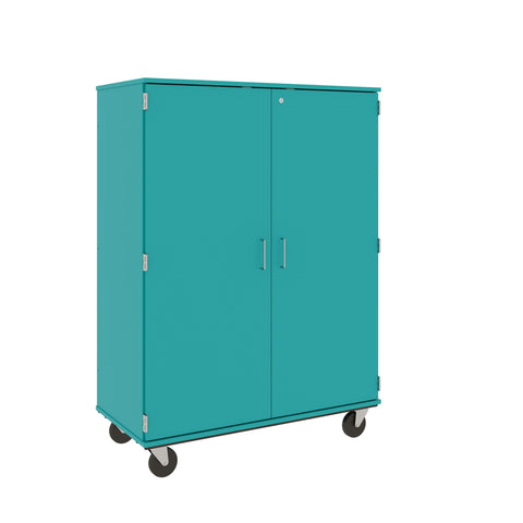 67" Tall Assembled Mobile 4 Shelves Wardrobe/Shelf Storage with Lockable Doors - 80603 F67 - Steven's I.D.SYSTEMS® 67" Tall Assembled Mobile 4 Shelves Wardrobe/Shelf Storage with Lockable Doors - 80603 F67 - Steven's I.D.SYSTEMS®