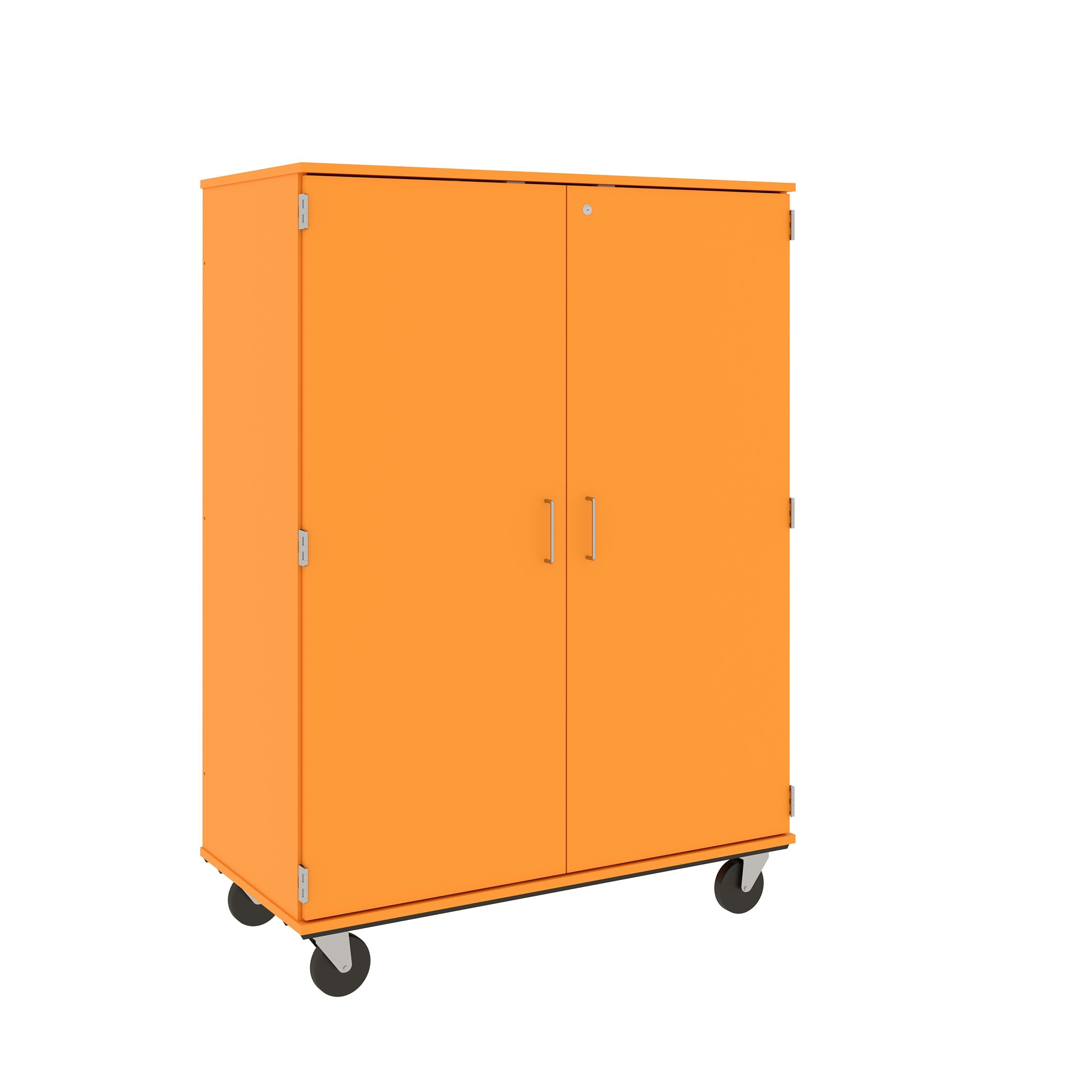 67" Tall Assembled Mobile 4 Shelves Wardrobe/Shelf Storage with Lockable Doors - 80603 F67 - Steven's I.D.SYSTEMS® 67" Tall Assembled Mobile 4 Shelves Wardrobe/Shelf Storage with Lockable Doors - 80603 F67 - Steven's I.D.SYSTEMS®