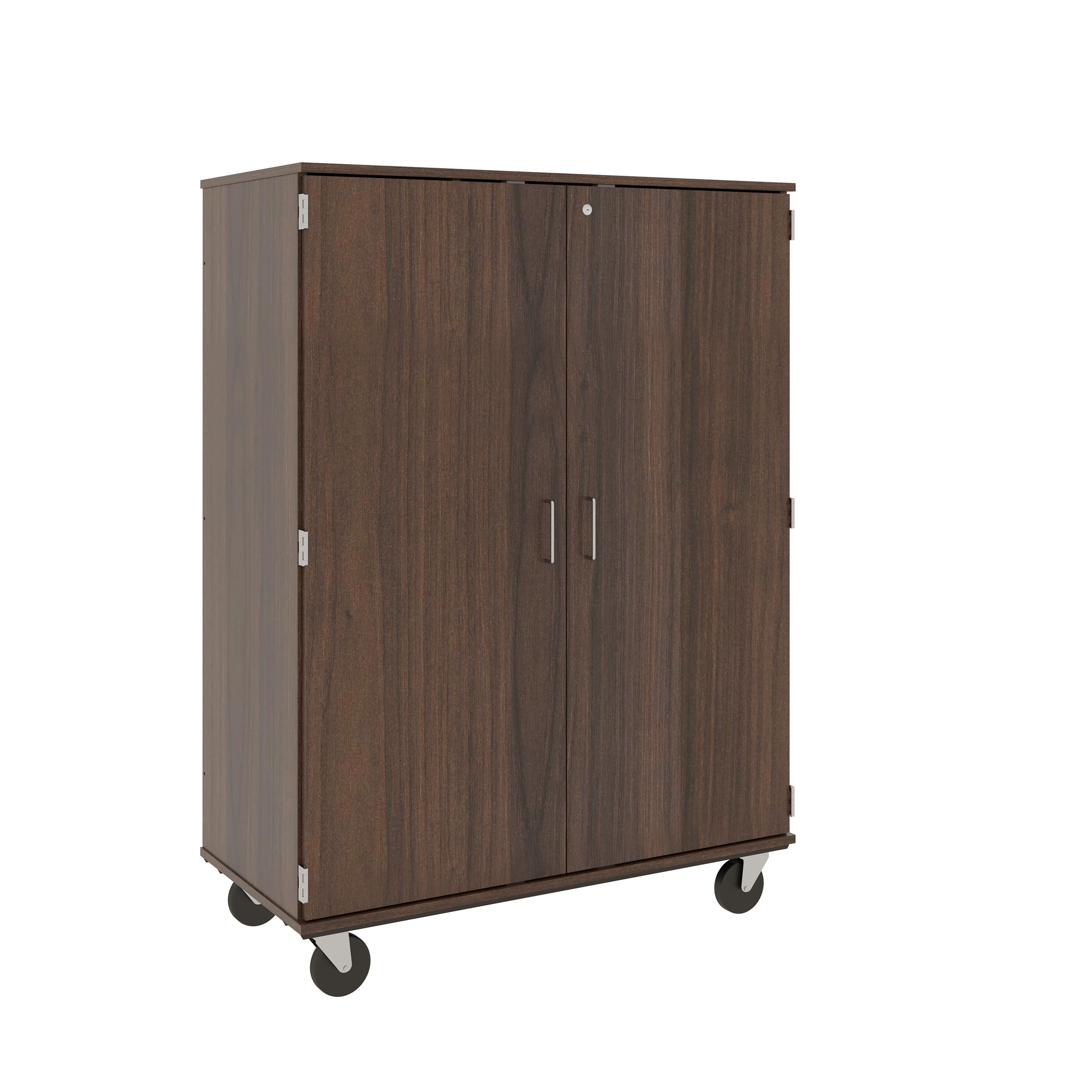 67" Tall Assembled Mobile 4 Shelves Wardrobe/Shelf Storage with Lockable Doors - 80603 F67 - Steven's I.D.SYSTEMS® 67" Tall Assembled Mobile 4 Shelves Wardrobe/Shelf Storage with Lockable Doors - 80603 F67 - Steven's I.D.SYSTEMS®