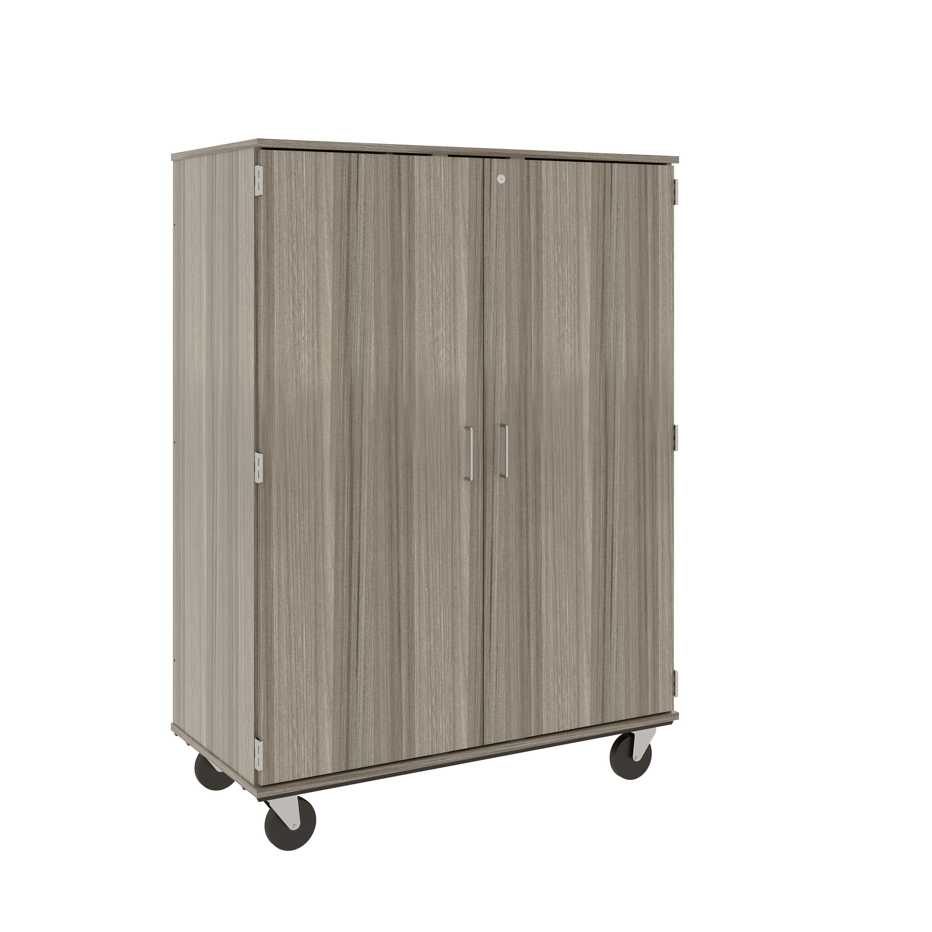 67" Tall Assembled Mobile 4 Shelves Wardrobe/Shelf Storage with Lockable Doors - 80603 F67 - Steven's I.D.SYSTEMS® 67" Tall Assembled Mobile 4 Shelves Wardrobe/Shelf Storage with Lockable Doors - 80603 F67 - Steven's I.D.SYSTEMS®