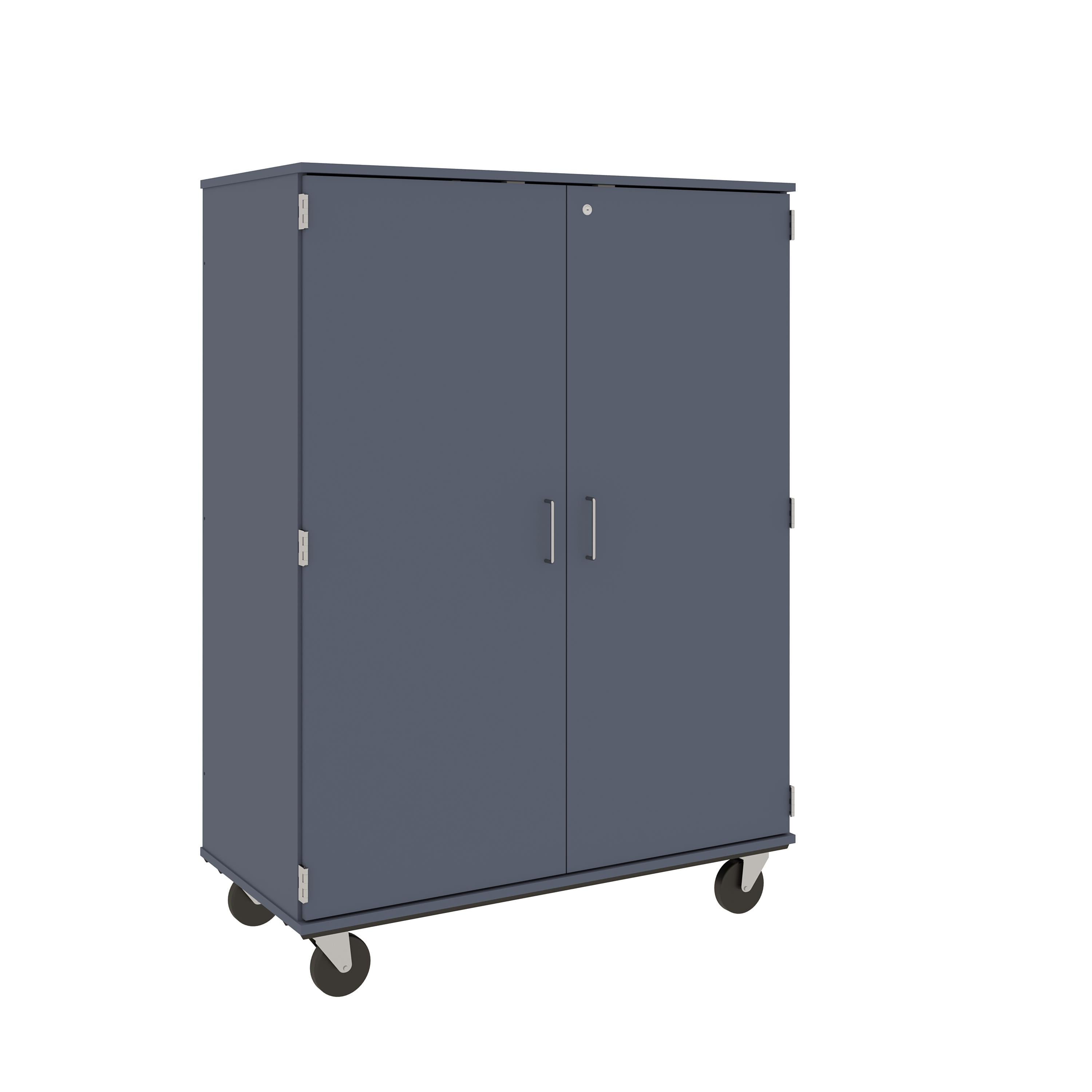 67" Tall Assembled Mobile 4 Shelves Wardrobe/Shelf Storage with Lockable Doors - 80603 F67 - Steven's I.D.SYSTEMS® 67" Tall Assembled Mobile 4 Shelves Wardrobe/Shelf Storage with Lockable Doors - 80603 F67 - Steven's I.D.SYSTEMS®