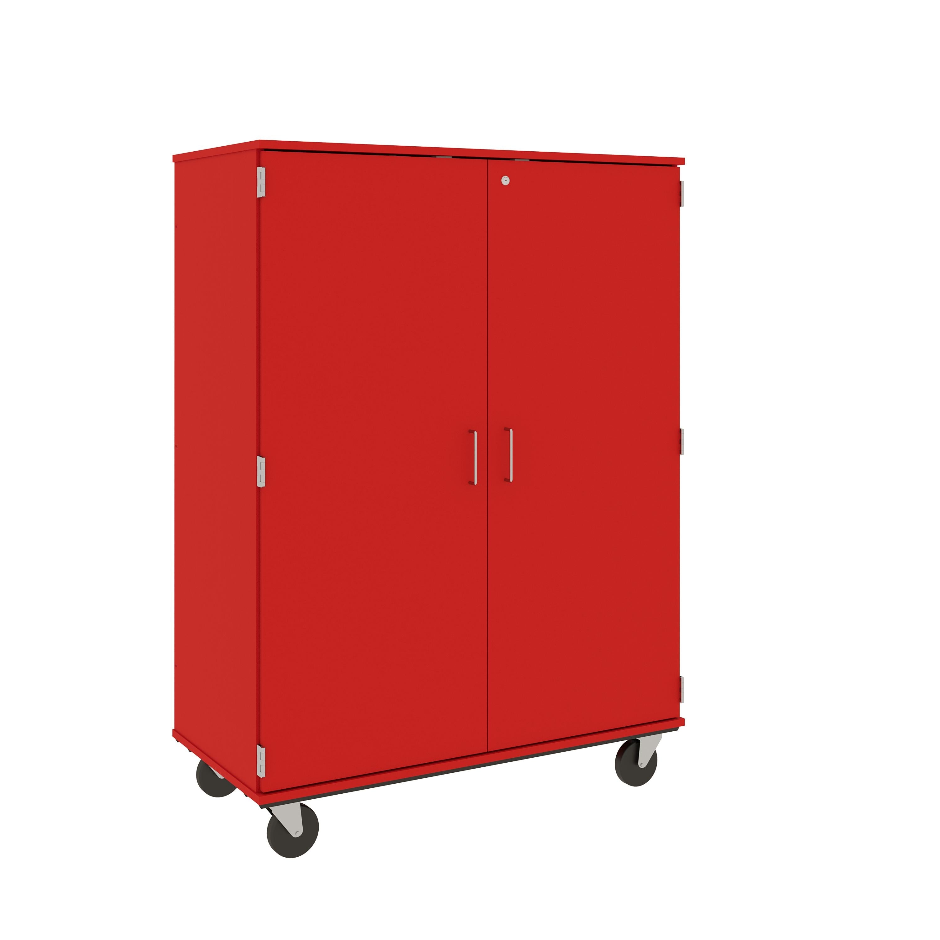 67" Tall Assembled Mobile 4 Shelves Wardrobe/Shelf Storage with Lockable Doors - 80603 F67 - Steven's I.D.SYSTEMS® 67" Tall Assembled Mobile 4 Shelves Wardrobe/Shelf Storage with Lockable Doors - 80603 F67 - Steven's I.D.SYSTEMS®