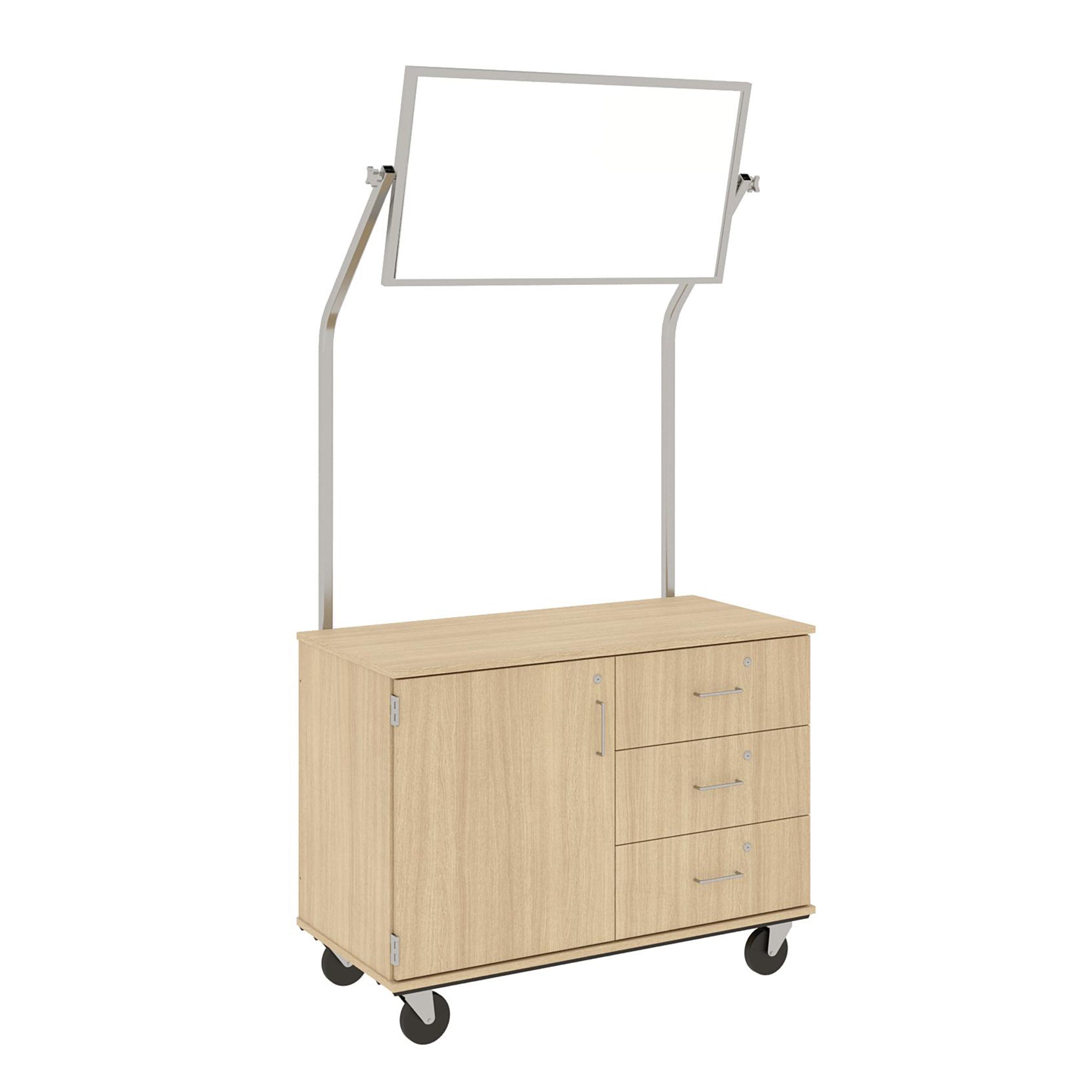 48" Wide Assembled Demonstration Station with Mirror, Storage Area & Three Drawers - 80733 F36 - Steven's I.D.SYSTEMS® 48" Wide Assembled Demonstration Station with Mirror, Storage Area & Three Drawers - 80733 F36 - Steven's I.D.SYSTEMS®