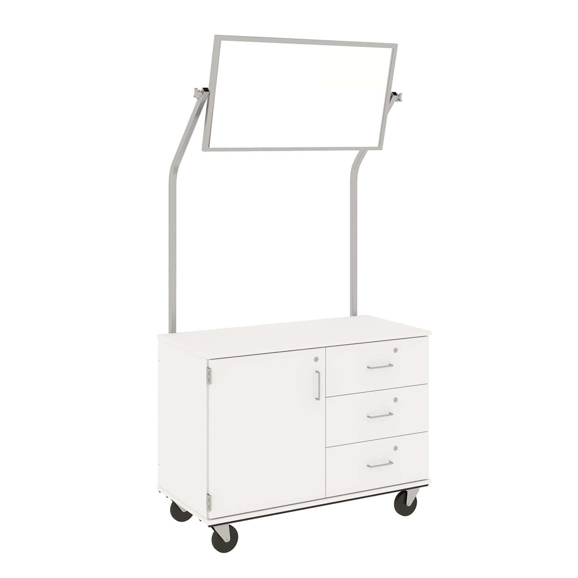 48" Wide Assembled Demonstration Station with Mirror, Storage Area & Three Drawers - 80733 F36 - Steven's I.D.SYSTEMS® 48" Wide Assembled Demonstration Station with Mirror, Storage Area & Three Drawers - 80733 F36 - Steven's I.D.SYSTEMS®