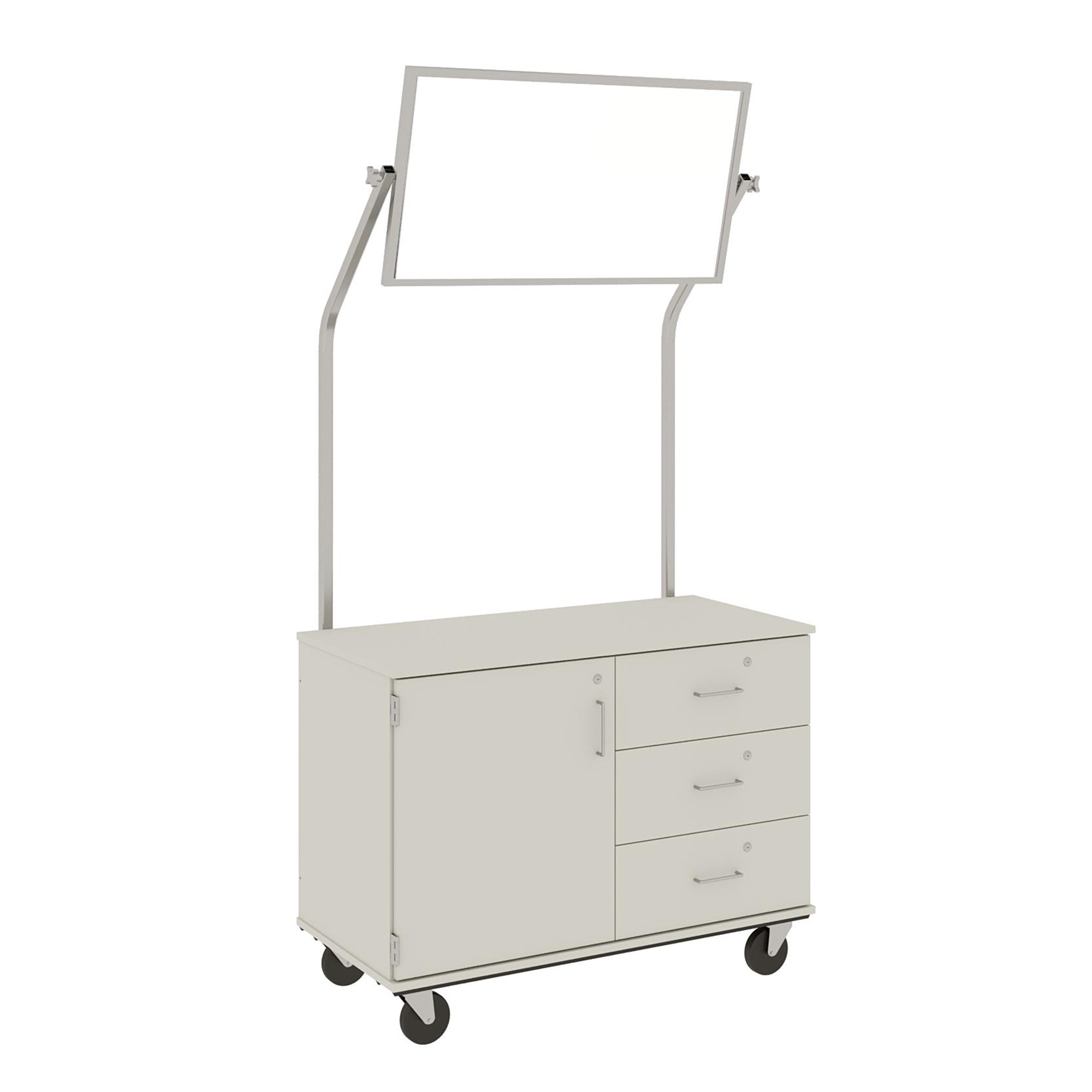 48" Wide Assembled Demonstration Station with Mirror, Storage Area & Three Drawers - 80733 F36 - Steven's I.D.SYSTEMS® 48" Wide Assembled Demonstration Station with Mirror, Storage Area & Three Drawers - 80733 F36 - Steven's I.D.SYSTEMS®
