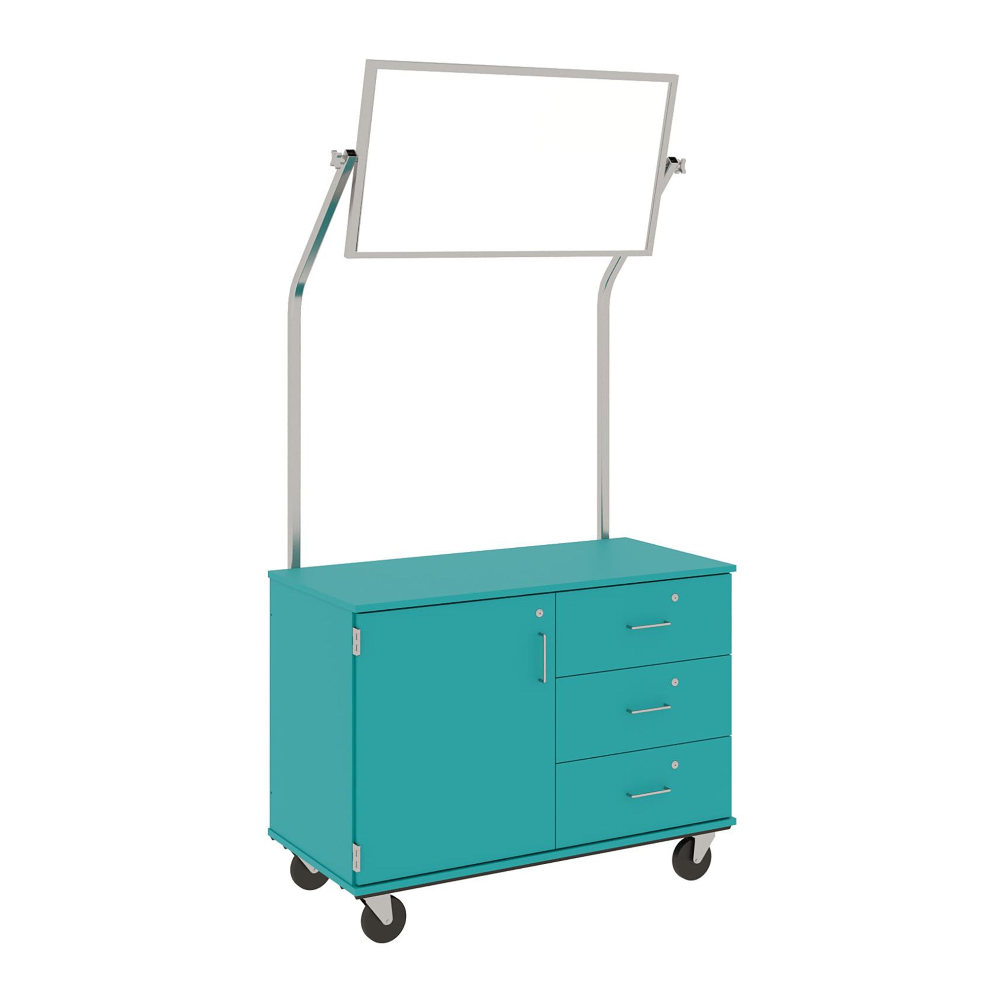 48" Wide Assembled Demonstration Station with Mirror, Storage Area & Three Drawers - 80733 F36 - Steven's I.D.SYSTEMS® 48" Wide Assembled Demonstration Station with Mirror, Storage Area & Three Drawers - 80733 F36 - Steven's I.D.SYSTEMS®