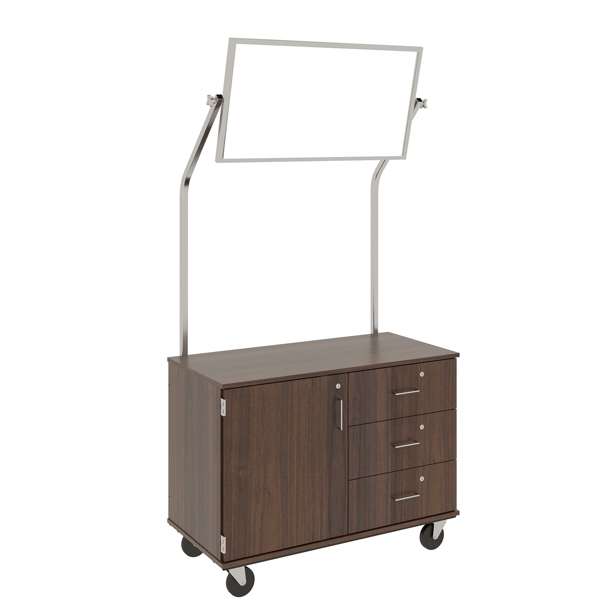 48" Wide Assembled Demonstration Station with Mirror, Storage Area & Three Drawers - 80733 F36 - Steven's I.D.SYSTEMS® 48" Wide Assembled Demonstration Station with Mirror, Storage Area & Three Drawers - 80733 F36 - Steven's I.D.SYSTEMS®
