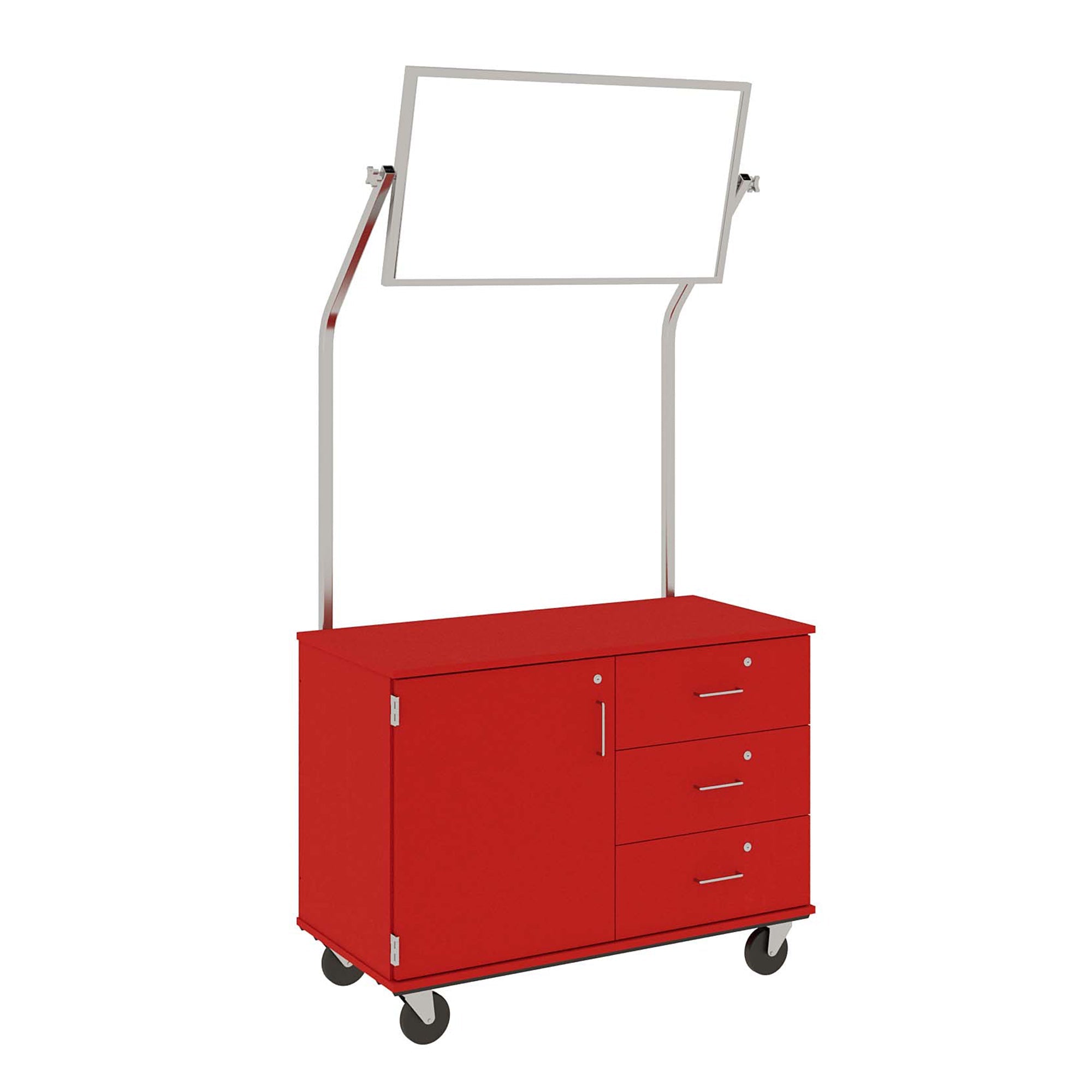 48" Wide Assembled Demonstration Station with Mirror, Storage Area & Three Drawers - 80733 F36 - Steven's I.D.SYSTEMS® 48" Wide Assembled Demonstration Station with Mirror, Storage Area & Three Drawers - 80733 F36 - Steven's I.D.SYSTEMS®