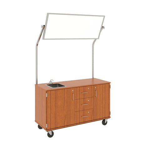 59" Wide Assembled Demonstration Station with Mirror, Sink, Storage Area & Three Drawers 80742 F36 - Steven's I.D.SYSTEMS® 59" Wide Assembled Demonstration Station with Mirror, Sink, Storage Area & Three Drawers 80742 F36 - Steven's I.D.SYSTEMS®