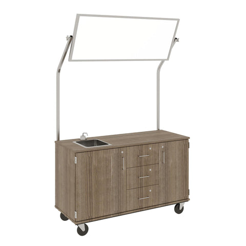 59" Wide Assembled Demonstration Station with Mirror, Sink, Storage Area & Three Drawers 80742 F36 - Steven's I.D.SYSTEMS® 59" Wide Assembled Demonstration Station with Mirror, Sink, Storage Area & Three Drawers 80742 F36 - Steven's I.D.SYSTEMS®