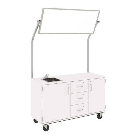 59" Wide Assembled Demonstration Station with Mirror, Sink, Storage Area & Three Drawers 80742 F36 - Steven's I.D.SYSTEMS® 59" Wide Assembled Demonstration Station with Mirror, Sink, Storage Area & Three Drawers 80742 F36 - Steven's I.D.SYSTEMS®