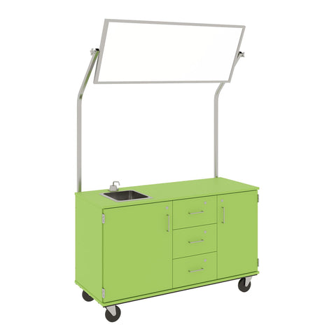 59" Wide Assembled Demonstration Station with Mirror, Sink, Storage Area & Three Drawers 80742 F36 - Steven's I.D.SYSTEMS® 59" Wide Assembled Demonstration Station with Mirror, Sink, Storage Area & Three Drawers 80742 F36 - Steven's I.D.SYSTEMS®