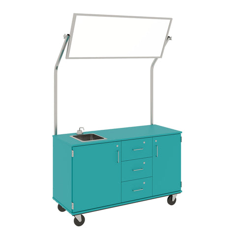 59" Wide Assembled Demonstration Station with Mirror, Sink, Storage Area & Three Drawers 80742 F36 - Steven's I.D.SYSTEMS® 59" Wide Assembled Demonstration Station with Mirror, Sink, Storage Area & Three Drawers 80742 F36 - Steven's I.D.SYSTEMS®