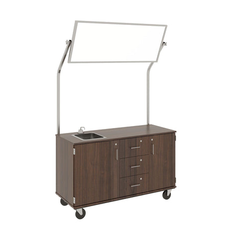 59" Wide Assembled Demonstration Station with Mirror, Sink, Storage Area & Three Drawers 80742 F36 - Steven's I.D.SYSTEMS® 59" Wide Assembled Demonstration Station with Mirror, Sink, Storage Area & Three Drawers 80742 F36 - Steven's I.D.SYSTEMS®