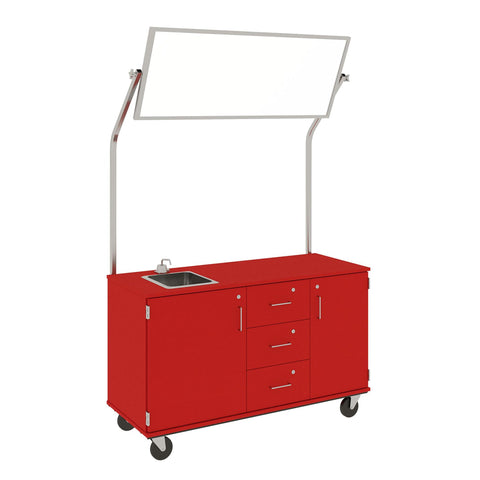 59" Wide Assembled Demonstration Station with Mirror, Sink, Storage Area & Three Drawers 80742 F36 - Steven's I.D.SYSTEMS® 59" Wide Assembled Demonstration Station with Mirror, Sink, Storage Area & Three Drawers 80742 F36 - Steven's I.D.SYSTEMS®
