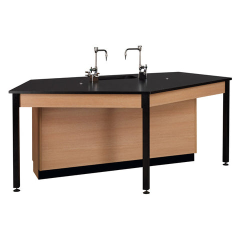 85"W Phenolic Top Four Student Table with Sink 84032 K36 24