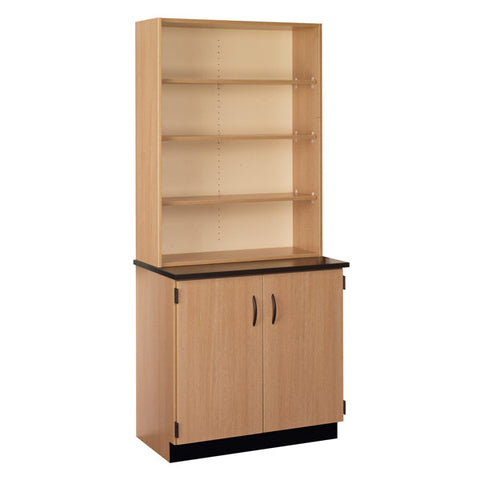 Phenolic Top Open Shelf Hutch with Lock and Base Molding 84200 K84 24