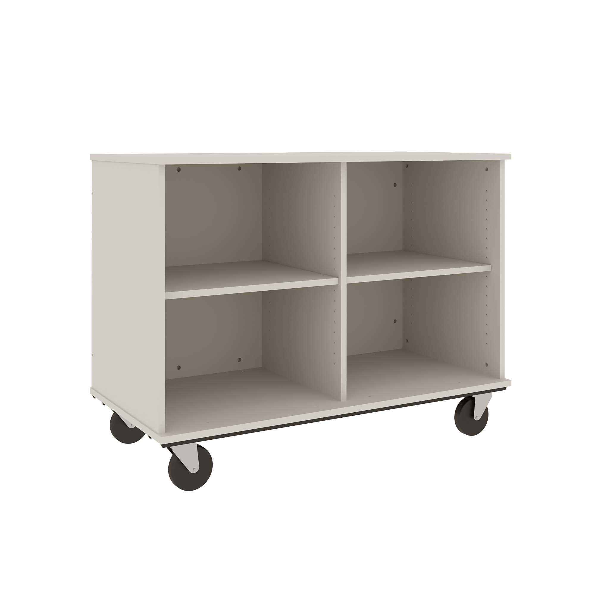 36" Tall Assembled Mobile Four Compartments Open Divided Storage Cabinet - 80138 Z36 - Steven's I.D.SYSTEMS®