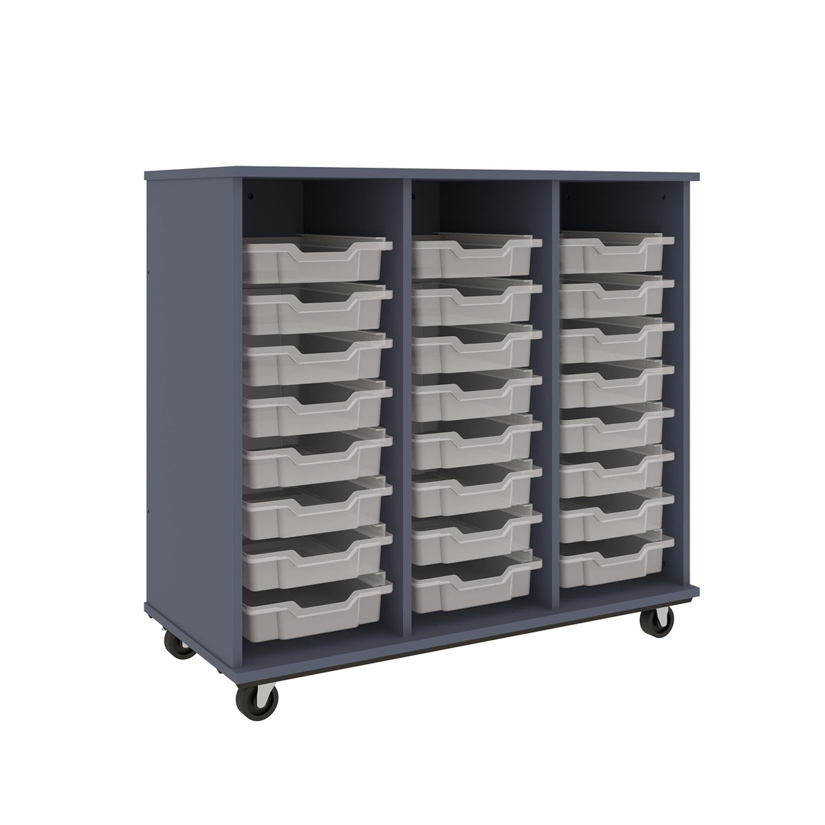 36" Tall Assembled Counter-Height Mobile Shelf Storage Cabinet with Lockable Doors - 80181 F36 - Steven's I.D.SYSTEMS®