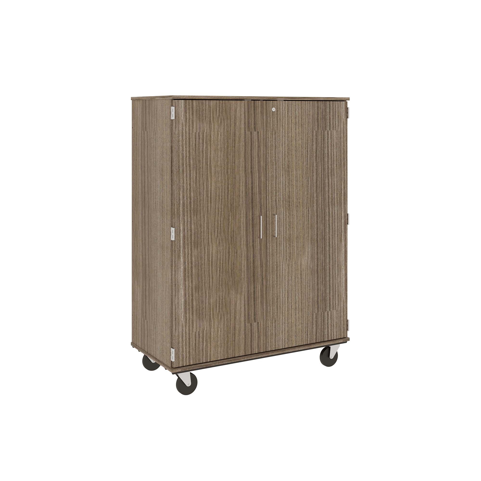 I.D. Systems 67 Tall Dark Elm Mobile Storage Cabinet with (4