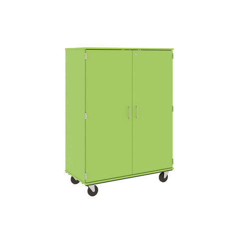 67" Tall Assembled Center Divider Mobile Classroom Storage Cabinet with Lockable Doors - 80181 F67