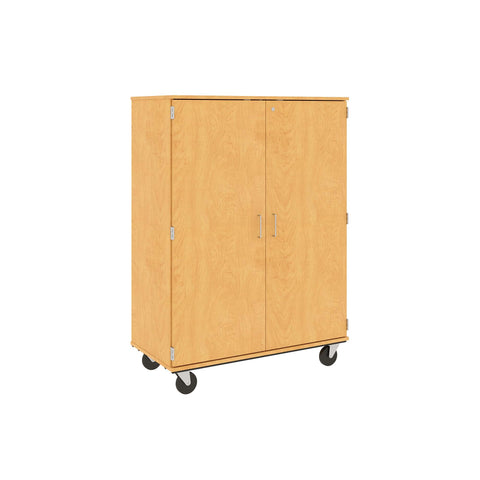 67" Tall Assembled Center Divider Mobile Classroom Storage Cabinet with Lockable Doors - 80181 F67