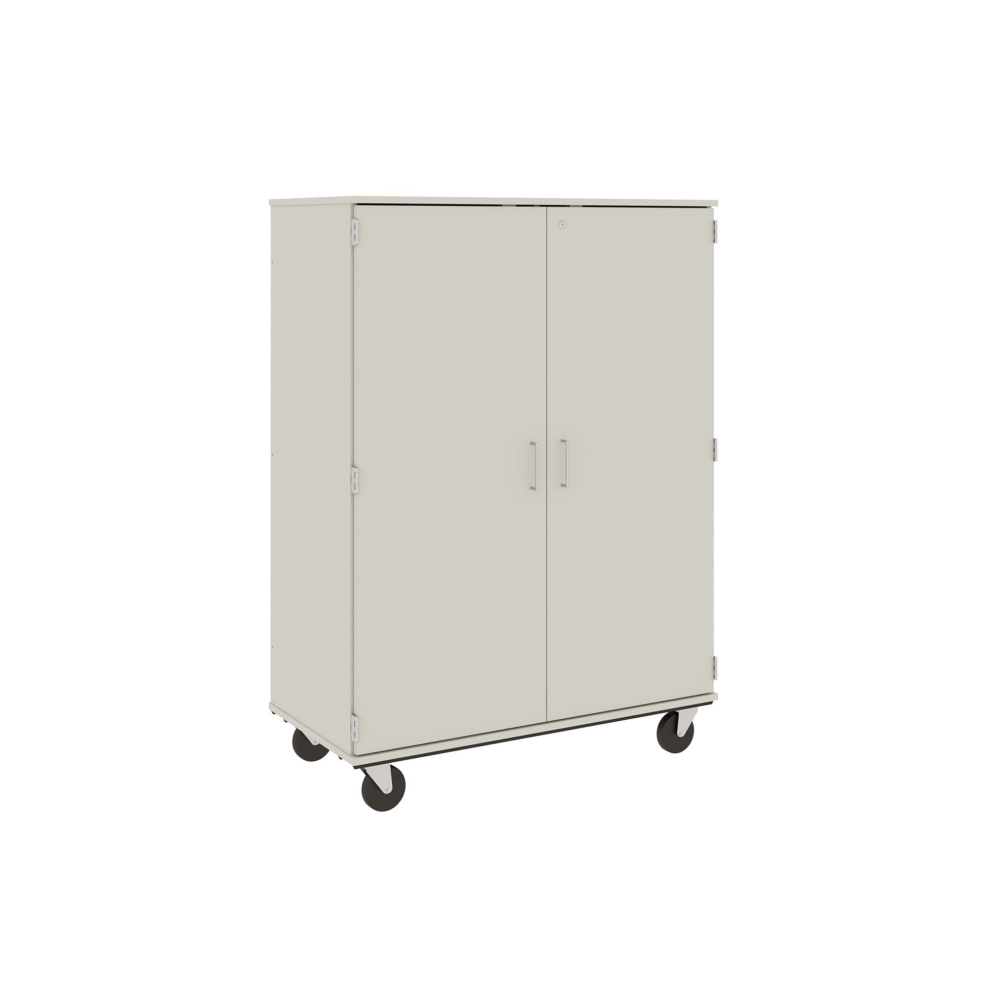 67" Tall Assembled Center Divider Mobile Classroom Storage Cabinet with Lockable Doors - 80181 F67 - Steven's I.D.SYSTEMS®