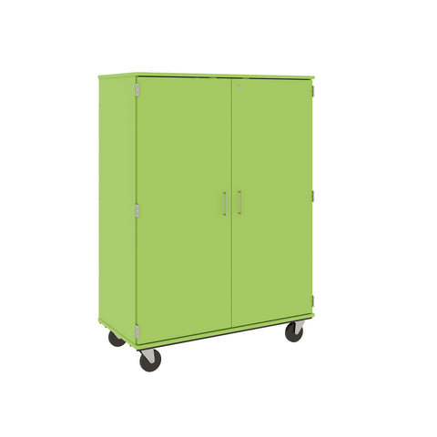 67" Tall Assembled Mobile Coat Storage Cart with Shelves and Locking Doors - 80187 F67 - Steven's I.D.SYSTEMS®