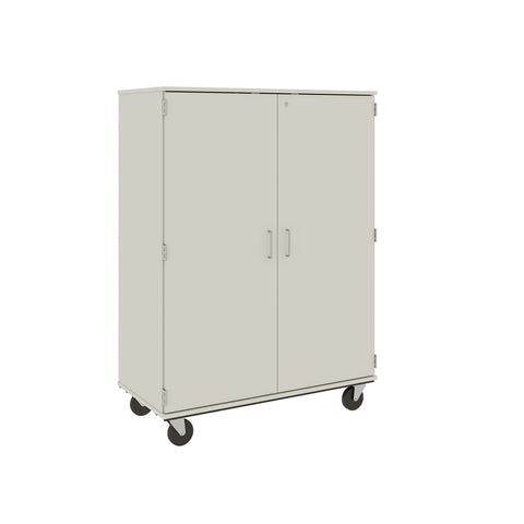 67" Tall Assembled Mobile Coat Storage Cart with Shelves and Locking Doors - 80187 F67