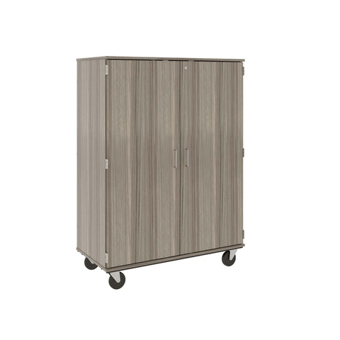 67" Tall Assembled Mobile Coat Storage Cart with Shelves and Locking Doors - 80187 F67