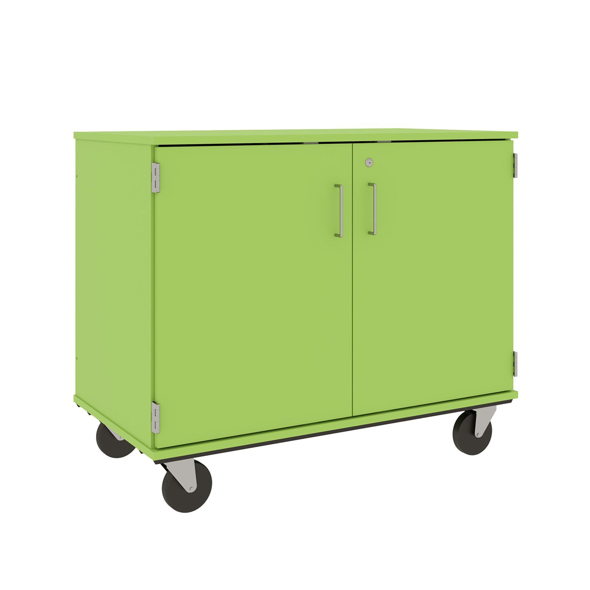 36" Assembled Mobile Bin Storage Cabinet with Doors and 18 3" Bins - 80243 F36