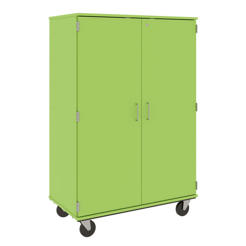 67" Tall Assembled Mobile Bin Storage Cabinet with 18 6" Bins - 80249 F67