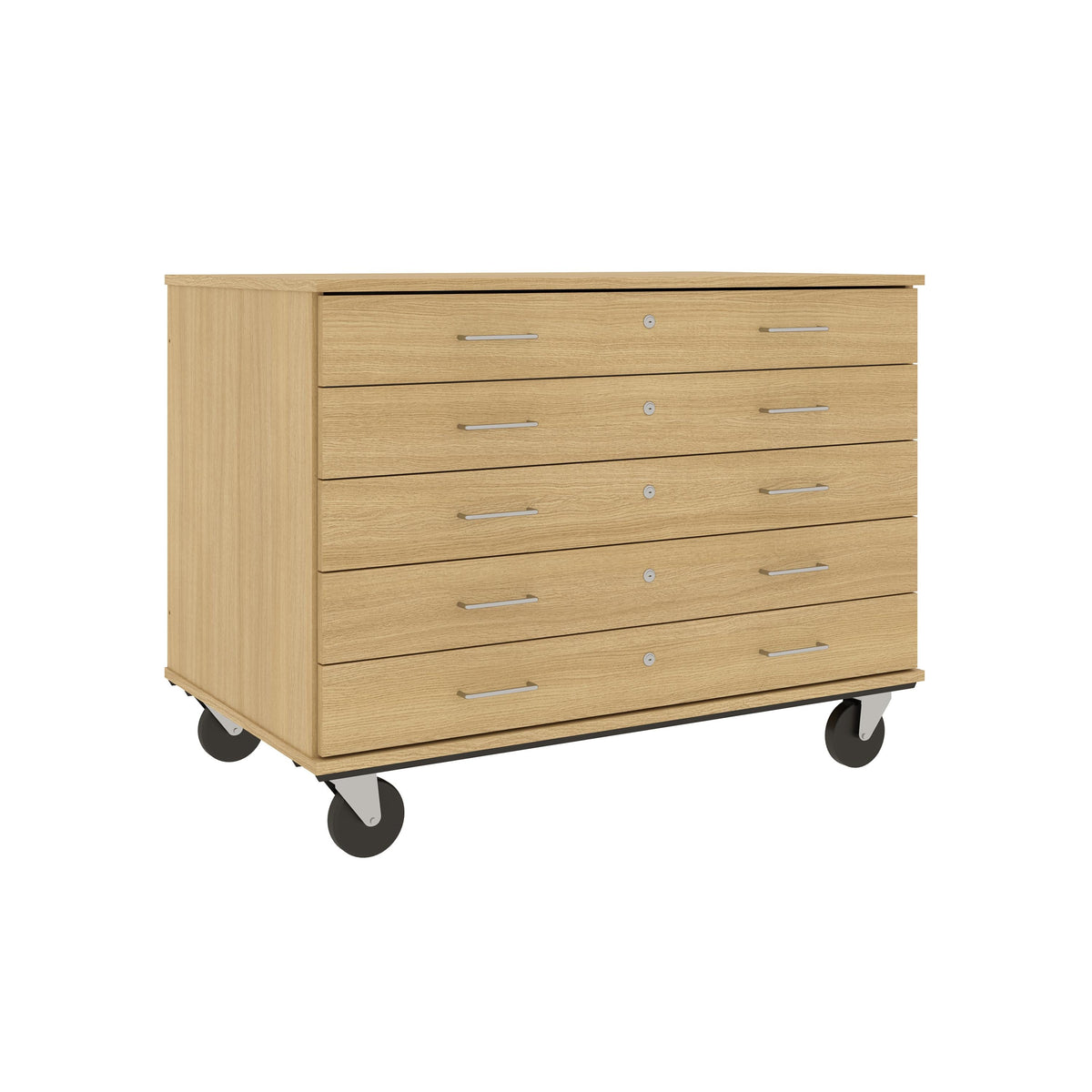 36" Tall Assembled Five Drawer Mobile Storage Cabinet with Lock - 80392 F36 - Steven's I.D.SYSTEMS®